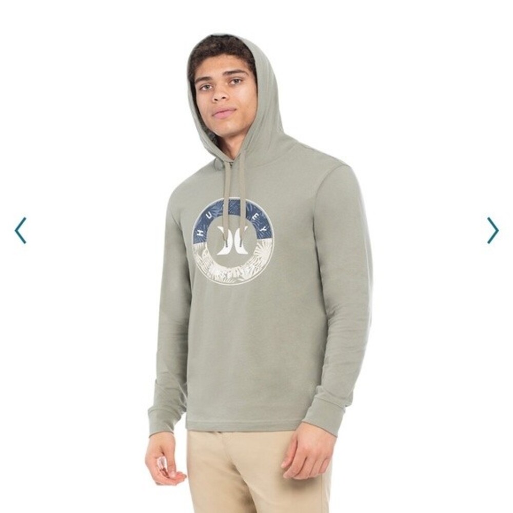 new Hurley shirt tropical hoodie long sleeve lightweight S green surf skate men